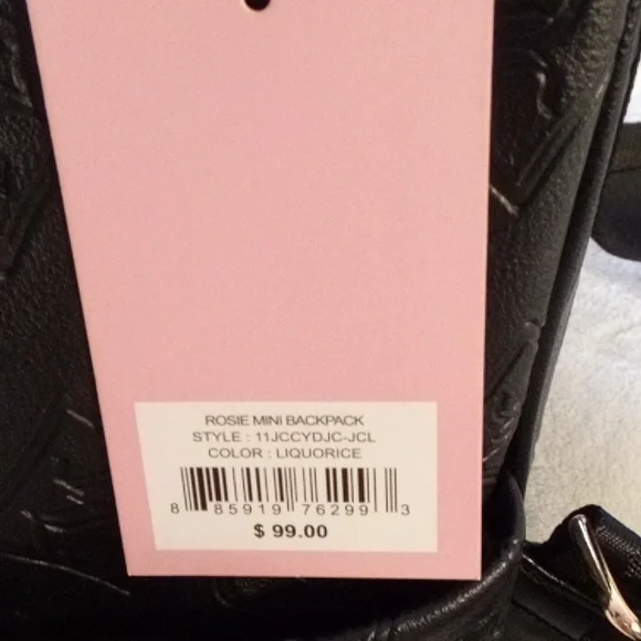 JUICY COUTURE BLACK MEDIUM SIZE BACKPACK NEW W/ TAGS! - Picture 6 of 16